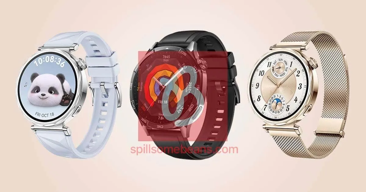 老虎機：华为 Watch GT 5 智能手表渲染图曝光：41mm / 46mm 双尺寸，升级健康和健身追踪