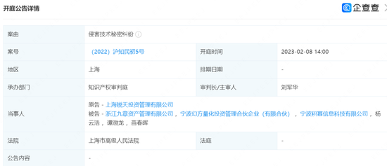 惊奇1V2！准百亿“锐天”起诉百亿私募“九章”和“幻方”